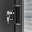 Pemberly Row Single Swing Door Aluminum Upright Beverage Refrigerator in Black