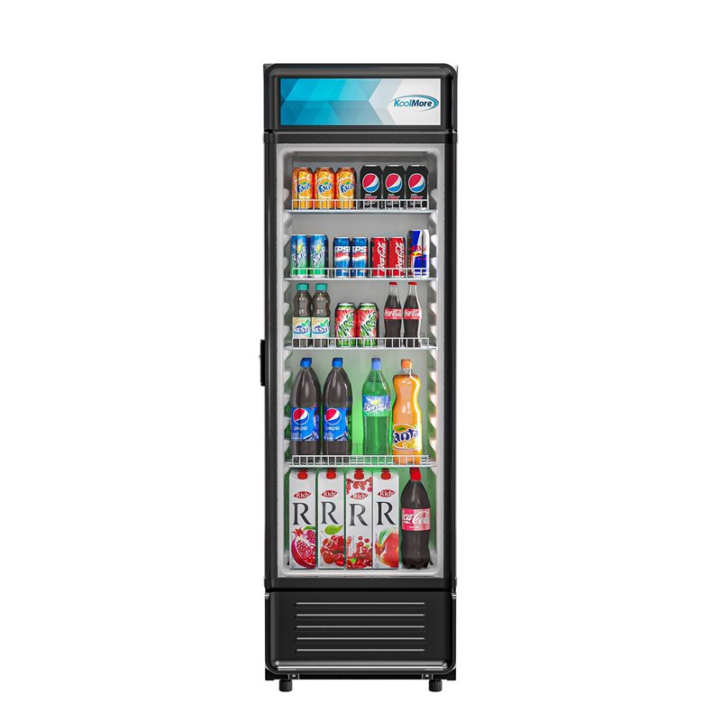 Pemberly Row 1 Glass Door Display Refrigerator Merchandiser in Black