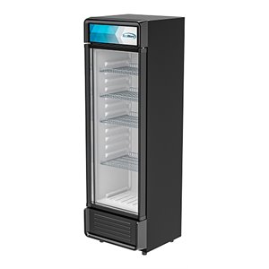 Pemberly Row 1 Glass Door Display Refrigerator Merchandiser in Black
