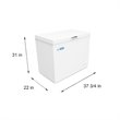 Pemberly Row Metal Deep Chest Freezer with Two Wire Baskets in White