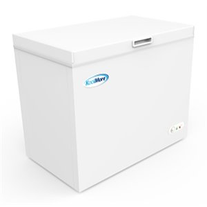 Pemberly Row Metal Deep Chest Freezer with Two Wire Baskets in White