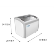 Pemberly Row Metal Ice Cream Freezer Display Case with 4 Storage Baskets - White