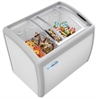 Pemberly Row Metal Ice Cream Freezer Display Case with 4 Storage Baskets - White