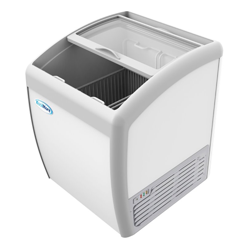 Pemberly Row Metal Ice Cream Freezer Display Case with 2 Storage Baskets - White