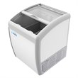 Pemberly Row Metal Ice Cream Freezer Display Case with 2 Storage Baskets - White