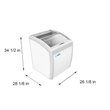 Pemberly Row Metal Ice Cream Freezer Display Case with 2 Storage Baskets - White