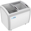 Pemberly Row Metal Ice Cream Freezer Display Case with 3 Storage Baskets - White