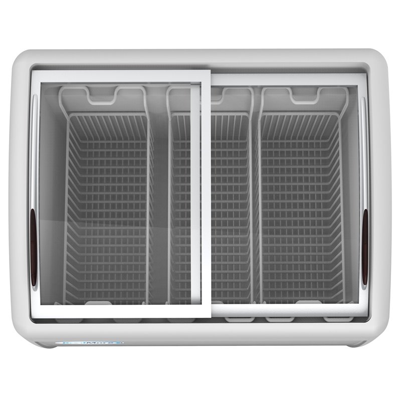 Pemberly Row Metal Ice Cream Freezer Display Case with 3 Storage Baskets - White