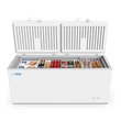 Pemberly Row Metal Deep Chest Freezer with Two Wire Baskets in White