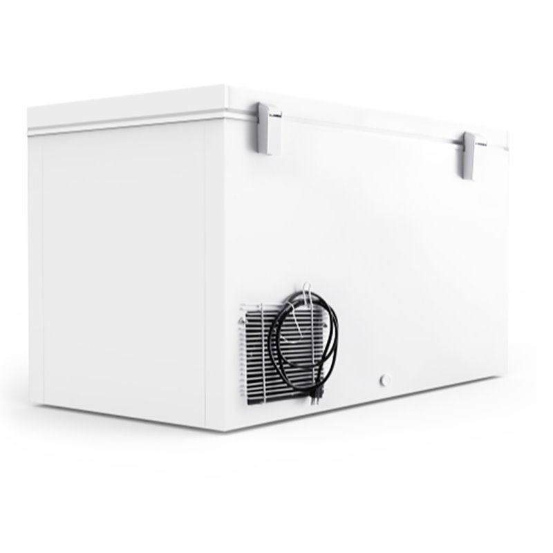 Pemberly Row Metal Deep Chest Freezer with Two Wire Baskets in White