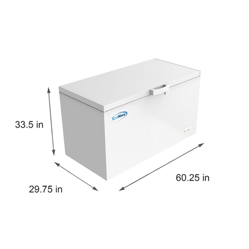 Pemberly Row Metal Deep Chest Freezer with Two Wire Baskets in White