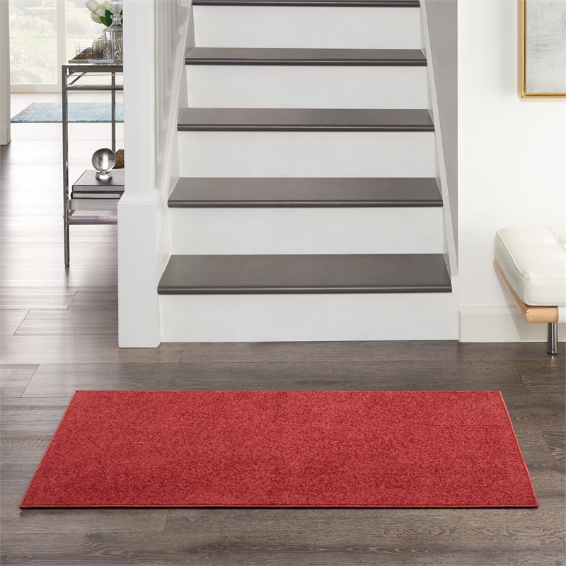 Pemberly Row 2' x 4' Brick Red Fabric Outdoor Area Rug (2' x 4')