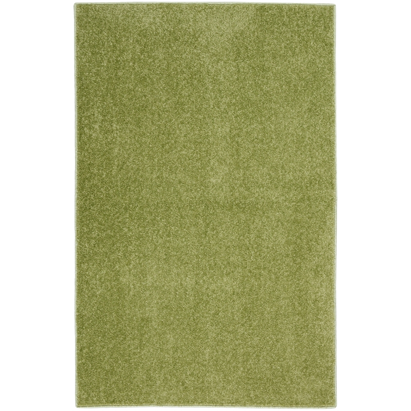 Pemberly Row 2' x 4' Green Fabric Outdoor Area Rug (2' x 4')