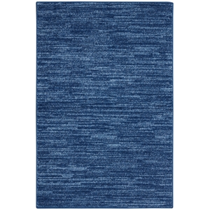 Pemberly Row 2' x 4' Navy Blue Fabric Outdoor Area Rug (2' x 4')