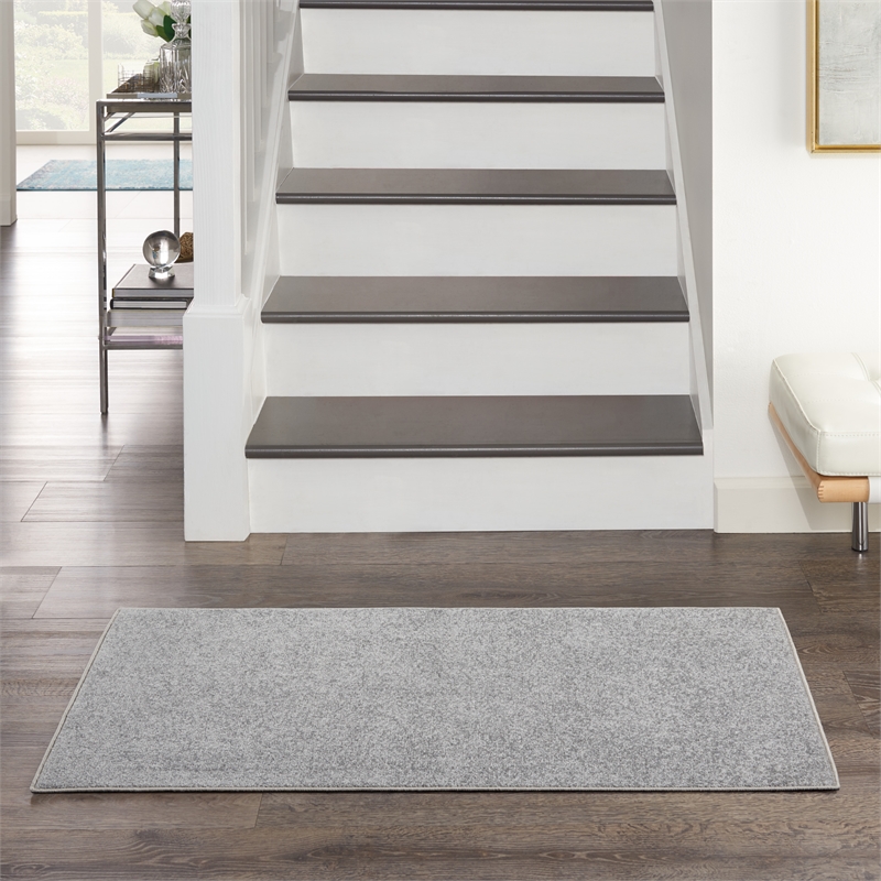 Pemberly Row 2' x 4' Silver Gray Fabric Outdoor Area Rug (2' x 4')