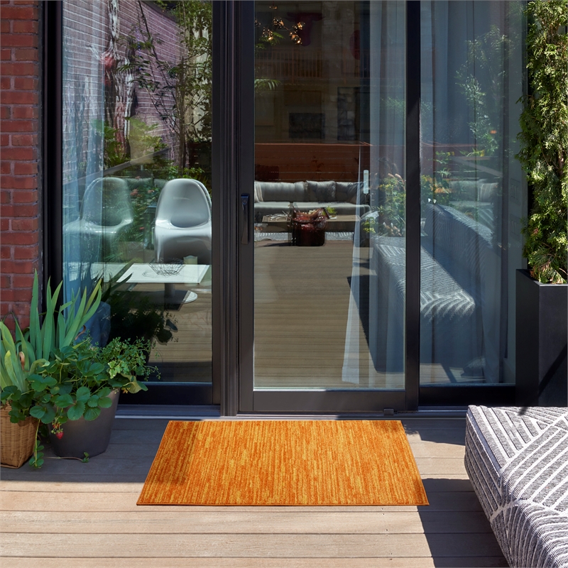 Pemberly Row 2' x 4' Sunburst Fabric Outdoor Area Rug (2' x 4')