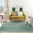 Pemberly Row 5' x Square Blue Green Fabric Outdoor Area Rug (5' Square)