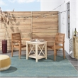 Pemberly Row 5' x Square Blue Green Fabric Outdoor Area Rug (5' Square)
