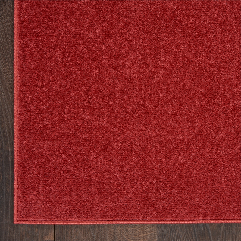 Pemberly Row 5' x Square Brick Red Fabric Outdoor Area Rug (5' Square)