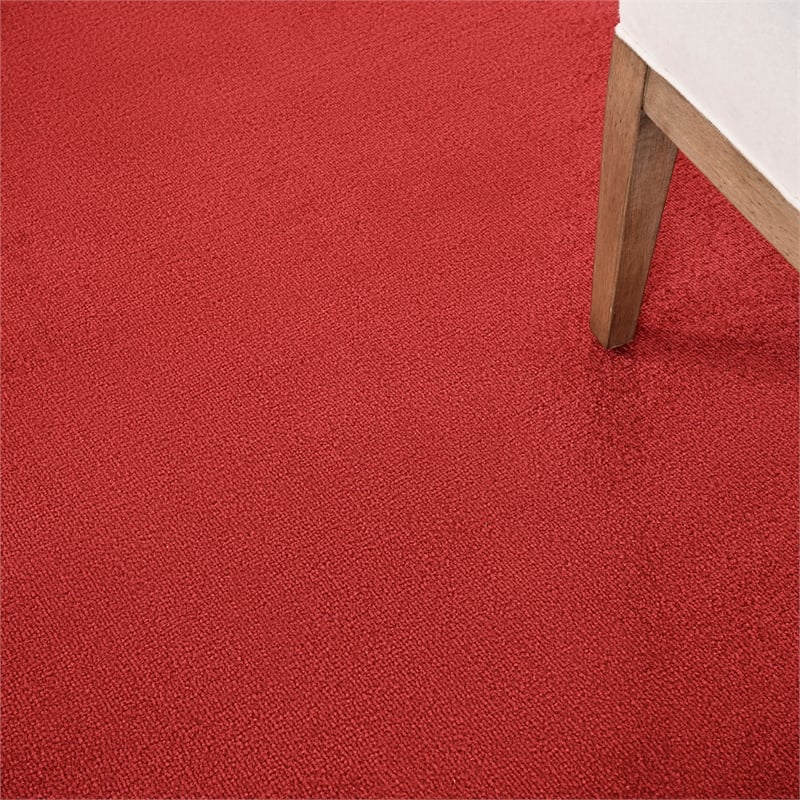 Pemberly Row 7' x Square Brick Red Fabric Outdoor Area Rug (7' Square)