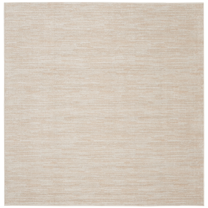 Pemberly Row 7' x Square Ivory Beige Fabric Outdoor Area Rug (7' Square)