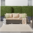 Pemberly Row 7' x Square Ivory Beige Fabric Outdoor Area Rug (7' Square)