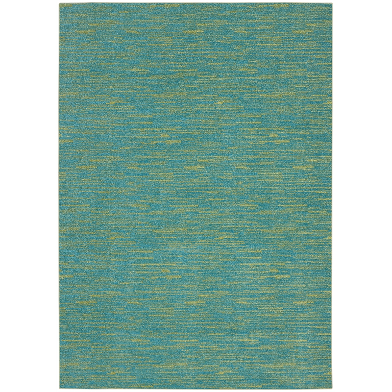 Pemberly Row 4' x 6' Blue Green Fabric Outdoor Area Rug (4' x 6')
