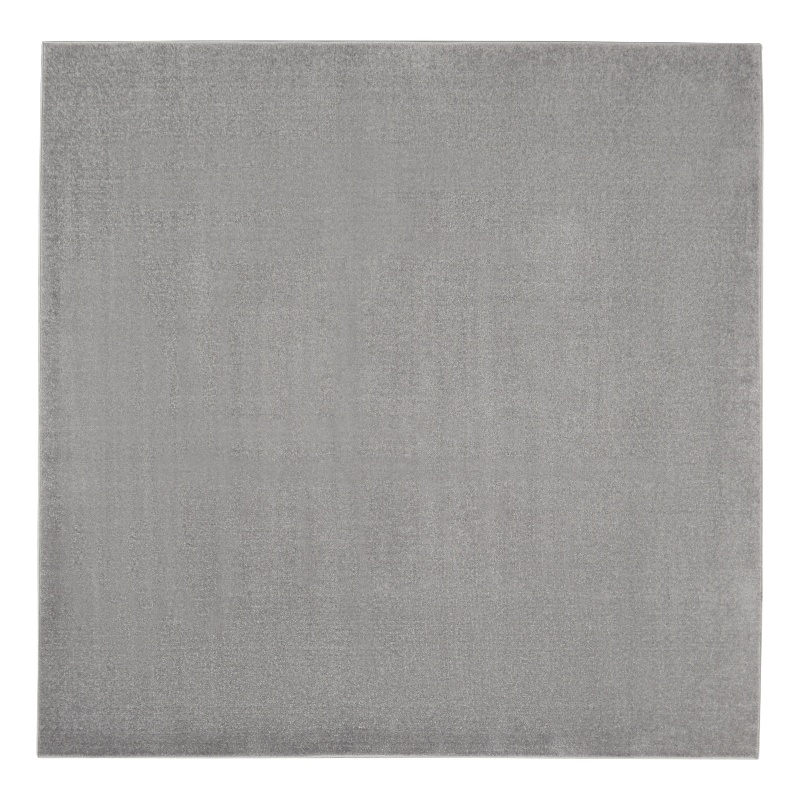 Pemberly Row 5' x Square Silver Gray Fabric Outdoor Area Rug (5' Square)