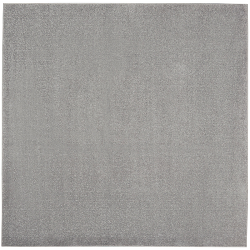 Pemberly Row 5' x Square Silver Gray Fabric Outdoor Area Rug (5' Square)