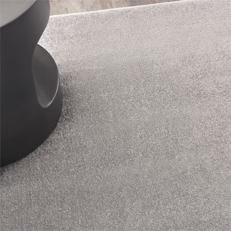 Pemberly Row 5' x Square Silver Gray Fabric Outdoor Area Rug (5' Square)