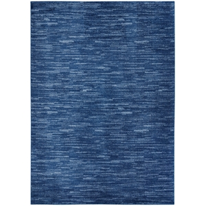 Pemberly Row 4' x 6' Navy Blue Fabric Outdoor Area Rug (4' x 6')