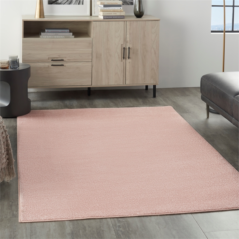 Pemberly Row Contemporary 4' x 6' Pink Fabric Outdoor Area Rug (4' x 6')