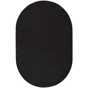 Pemberly Row 6' x 9' Oval Black Fabric Outdoor Area Rug (9' Oval)