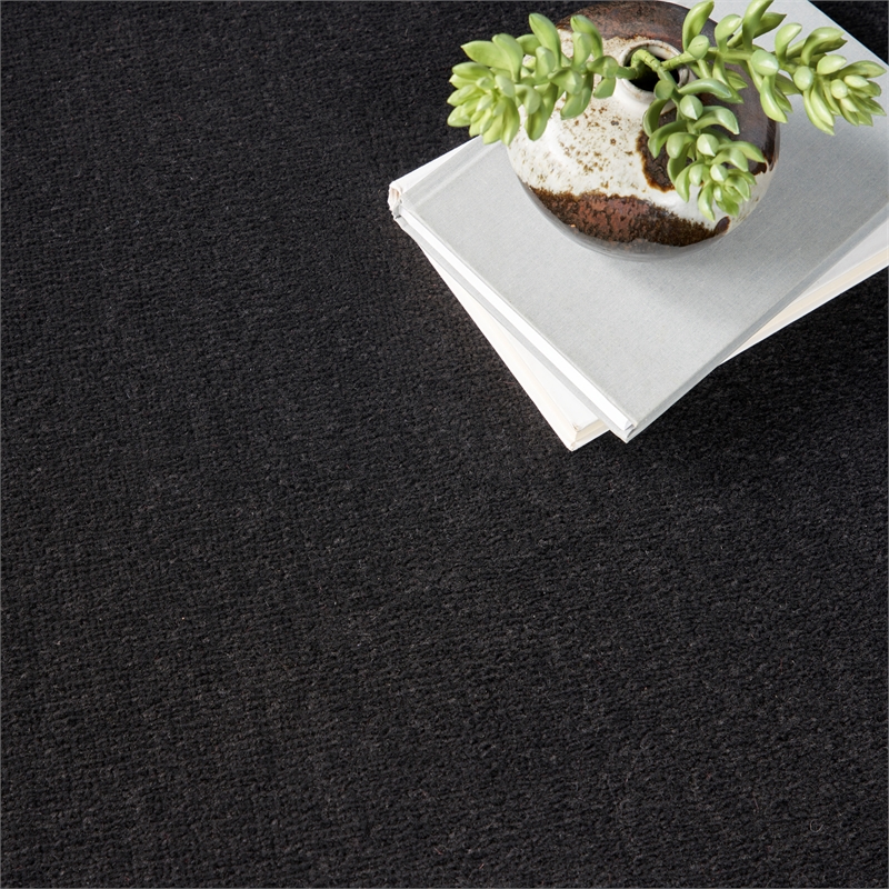 Pemberly Row 6' x 9' Oval Black Fabric Outdoor Area Rug (9' Oval)