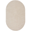 Pemberly Row 6' x 9' Oval Ivory Beige Fabric Outdoor Area Rug (9' Oval)