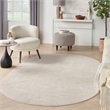 Pemberly Row 6' x 9' Oval Ivory Beige Fabric Outdoor Area Rug (9' Oval)