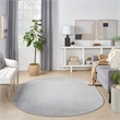 Pemberly Row 6' x 9' Oval Silver Gray Fabric Outdoor Area Rug (9' Oval)