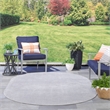 Pemberly Row 6' x 9' Oval Silver Gray Fabric Outdoor Area Rug (9' Oval)