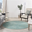 Pemberly Row 6' x Round Blue Green Fabric Outdoor Area Rug (6' Round)