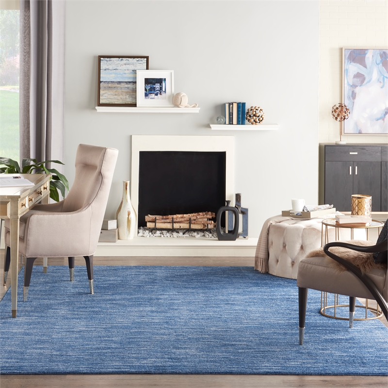 Pemberly Row 8' x 10' Navy Blue Fabric Outdoor Area Rug (8' x 10')