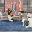 Pemberly Row 8' x 10' Navy Blue Fabric Outdoor Area Rug (8' x 10')