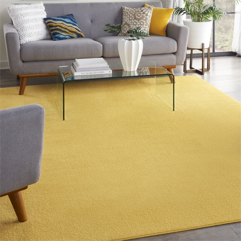 Pemberly Row 8' x 10' Yellow Fabric Outdoor Area Rug (8' x 10')