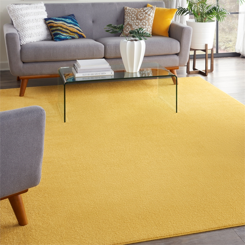Pemberly Row 8' x 10' Yellow Fabric Outdoor Area Rug (8' x 10')
