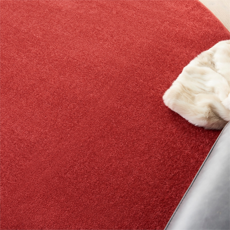 Pemberly Row 6' x Round Brick Red Fabric Outdoor Area Rug (6' Round)