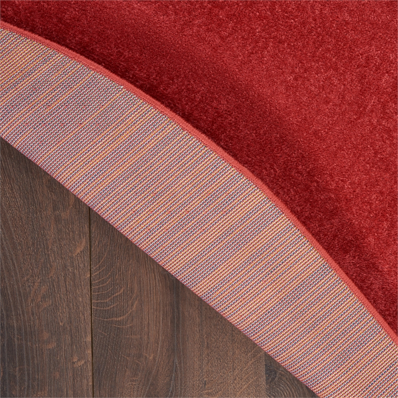 Pemberly Row 6' x Round Brick Red Fabric Outdoor Area Rug (6' Round)