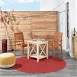 Pemberly Row 6' x Round Brick Red Fabric Outdoor Area Rug (6' Round)