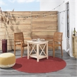 Pemberly Row 6' x Round Brick Red Fabric Outdoor Area Rug (6' Round)
