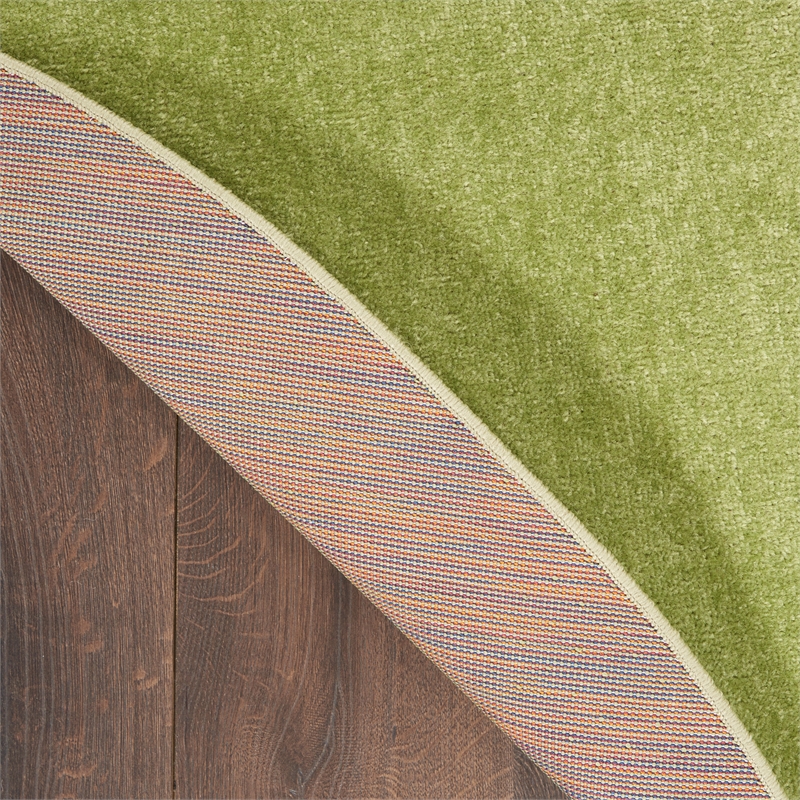 Pemberly Row 6' x Round Green Fabric Outdoor Area Rug (6' Round)