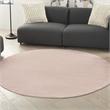 Pemberly Row 6' x Round Pink Fabric Outdoor Area Rug (6' Round)