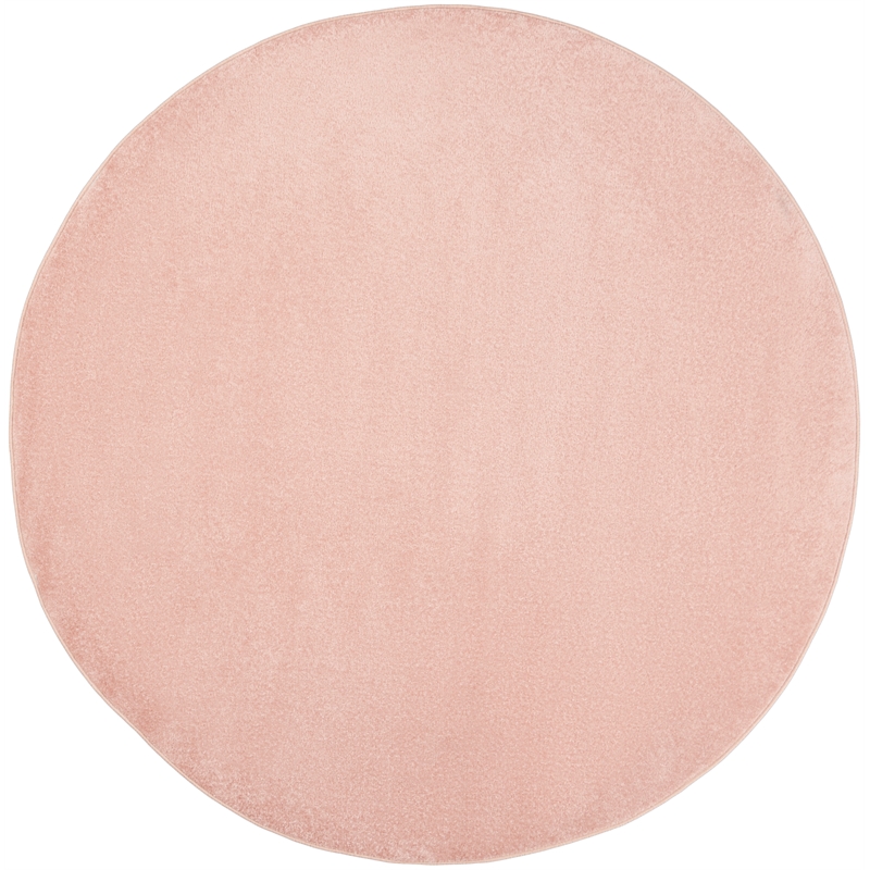Pemberly Row 6' x Round Pink Fabric Outdoor Area Rug (6' Round)